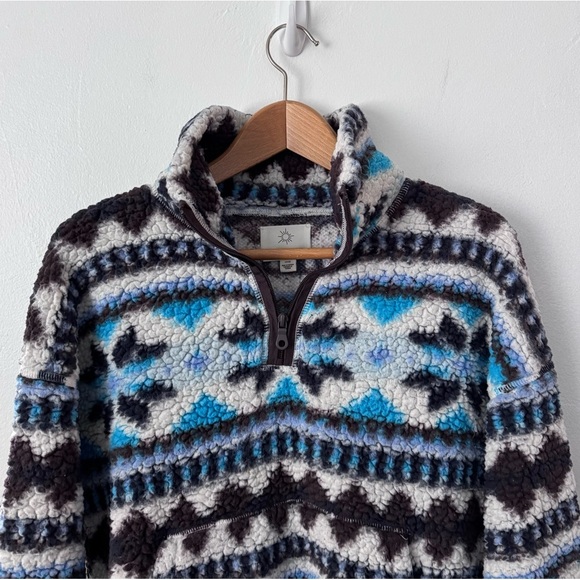 Offline by Aerie Aztec print Fleece Quarter zip sherpa pullover Size Small - Picture 3 of 10